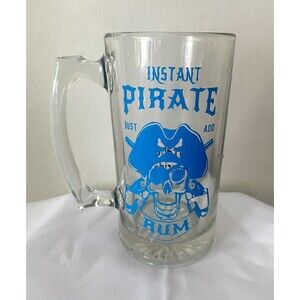 Instant Pirate - Add Rum  24 oz  Beer Mug Glass Souvenir Carabelle Florida